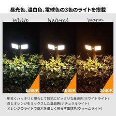 ★リモコン付★ 人感センサーライト 太陽光 IP65 防水 防塵 6000Kの画像