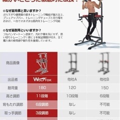 WOLFYOK ぶら下がり健康器 背もたれ付き 180kg