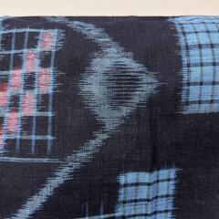 羽織　単衣　銘仙　格子　抽象模様　着物　023tの画像
