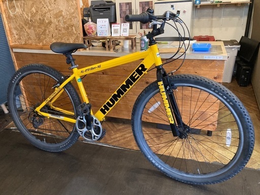 【HUMMERチェーン・フロントシフトレバー新品！】29インチMTB 3×6速　イエロー