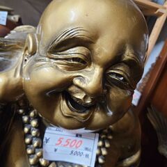 リサイクルショップどりーむ天保山店　No2501　置物　オブジェ　七福神　布袋様　高さ90㎝　特大象の画像
