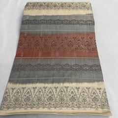 未着用　ペイズリー　唐花模様　絣　名古屋帯　着物　024tの画像