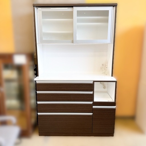 ニトリ 食器棚 キッチンボード ダークブラウン系