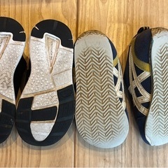 ノースフェイス　アシックス　スニーカー　2足セットの画像