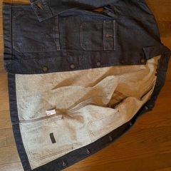 美品UNIQLOデニムジーンズジャケットカバーオールワークGジャン濃紺完売品ダンガリーシャツインディゴショップコートの画像