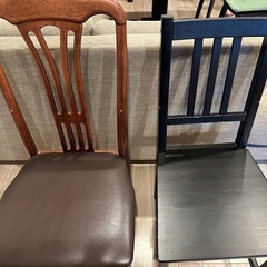 イス　2脚　
黒　茶色