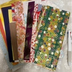 和風柄千代紙・和紙セット（多色・約10枚）の画像