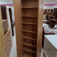 *お値段見直しました*★ジモティ割あり★  収納棚 ブラウン W59.5×D26.5×H180 クリーニング済み TC8929の画像