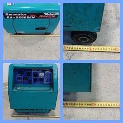 八5079【Denyo】デンヨー　エンジン駆動発電機　ニューパワー 防音型　ジェネレーター　GA-2600SSM※難ありの画像