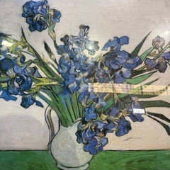 絵画 ゴッホ 油彩画 約30号 950x750 アイリスの花瓶 額装済の画像