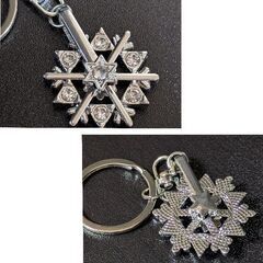 雪の結晶/ラインストーンキーホルダー（新品）おすすめの画像