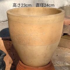 植木鉢　テラコッタ　陶器鉢　８号　中古
