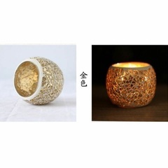 ③アロマキャンドル　容器　ガラス　小物入れ　LEDライト付きの画像