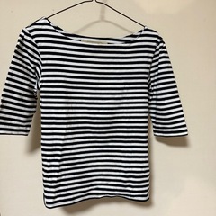 me&me couture Tシャツ ボーダー 7分丈 半袖 レ...