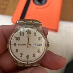 Swatch VTG 腕時計 クラシック ブレスレット メンズ ジェント 1996年 日 日付 クォーツ 作動中の画像