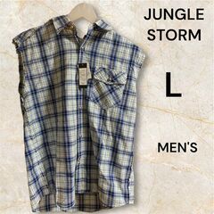 【新品】JUNGLE STORM フード付き ノースリーブチェッ...