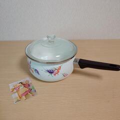 昭和レトロ ホーロー鍋 片手鍋 ソースパン 18cm 未使用品