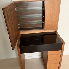 モーダエンカーサ ドレッサー ガラス＆天然木の画像