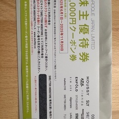 BAROQUE JAPAN  株主優待券