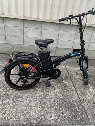 BONITAX 折りたたみ電動自転車 黒 バッテリー 2個