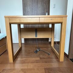 【高級】天然木 【美品】大塚家具購入　学習机＋椅子セット　おまけ付の画像