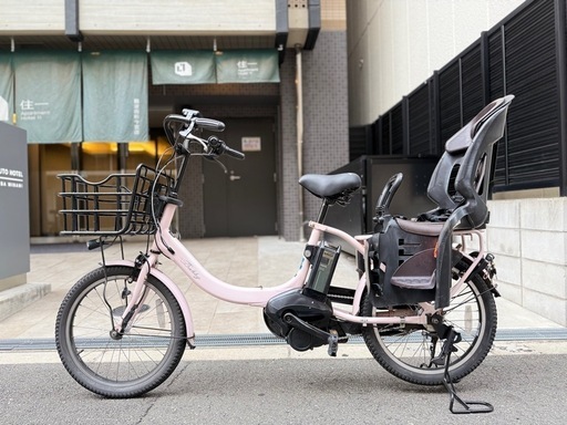 大阪府　子供乗せ　2人　ヤマハ　電動アシスト自転車 チャイルドシート付き ピンク