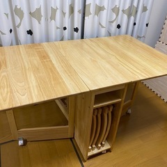 LOWYA 4人掛け 木製バタフライテーブル