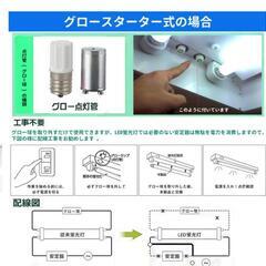 LED蛍光灯2本組 20w形 人感センサー付き 58cm 昼光色の画像