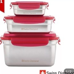 【新品】Swiss Diamond ステンレスタッパー三点セット...