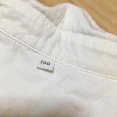 白長袖シャツとデニムパンツセット 100cmの画像