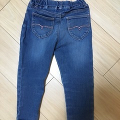 白長袖シャツとデニムパンツセット 100cmの画像