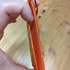 小物入れ　オレンジ　花の画像