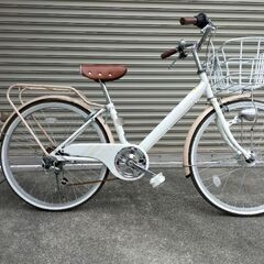使用浅！綺麗です。直ぐに乗って帰れます。6段変速付 24 インチオートライト自転車の画像