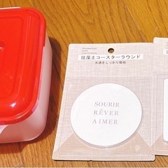 タッパーと珪藻土コースターセットの画像