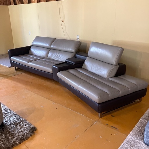 【本革】レザーワールド　Leather　world　最高級カウチソファ　3人掛けソファ【札幌　清田区　店頭引取限定】