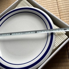 日本の昭和ブルーラインプレート27センチ5枚の画像