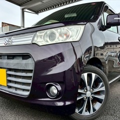 快適なターボ車☆低走行8万キロ台☆月々8千円〜分割払い可‼️ 車検2年付き！【名義変更代込み】☆スズキ ワゴンRスティングレー☆Bluetoothナビ付き☆走行中DVD見れます☆プッシュスタート☆ドライブレコーダー付きのフル装備☆カッコイイ純正アルミ☆事故修復歴無し☆そのまま乗って帰れます！の画像