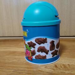 ギンビス【たべっ子水族館、スチール缶ゴミ箱、小物入れ】の画像