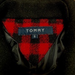 TOMMY ダッフルコート ブラック/レッドチェックの画像