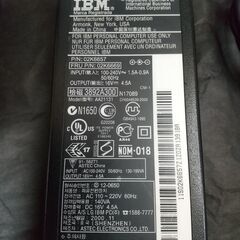 IBM ノートPC用　ACアダプター 16V 4.5A 02K6657の画像