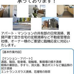 賃貸物件の日常定期清掃承っております！