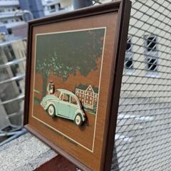 ⏹️ヴィンテージフォルクスワーゲン木製オルゴール31㌢×31㌢×2.5㌢　ジャンクの画像