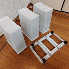 世田谷区近辺配送可能　訳あり品（蓋無し）　20ℓ×3個セット＝60L　3分別ワゴンペール　ゴミ箱　DUST BOX 　 ASVEL-アスベルの画像