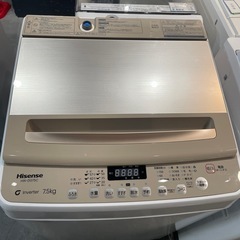 【ジモティー割】ハイセンス 2024年製 7.5kg 洗濯機（I...