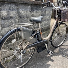 【電動自転車】ヤマハ製パス　ナチュラL  アッシュゴールド　新品バッテリー付❗️26インチ　若林自転車　膳所店　SALE中❗️の画像