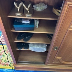 嫁入り道具★レトロ木の靴箱の画像