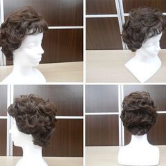ウィッグ ユキ WIG YUKI ショートヘア パーマ ブラウン系 オールウィッグ かつら 人工毛 現状品 苫小牧西店の画像