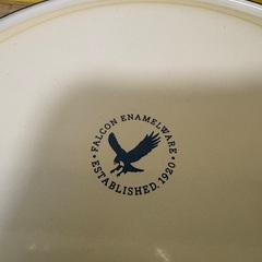 【Falcon Enamelware】 ホーロー皿 ホワイト/レッドの画像