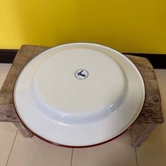 【Falcon Enamelware】 ホーロー皿 ホワイト/レッドの画像