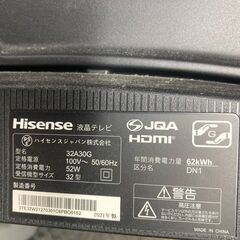 ☆中古￥9800！Hisense　32インチ液晶テレビ　家電　32A30G型　【BE071】の画像